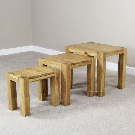 ChunKy Oak : Bộ 3 Đôn Gỗ Sồi Trang Trí 